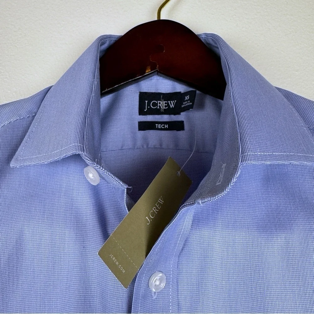 J. Crew Men’s Slim Bowery Performance Stretch Dress Shirt Blue XS NWT